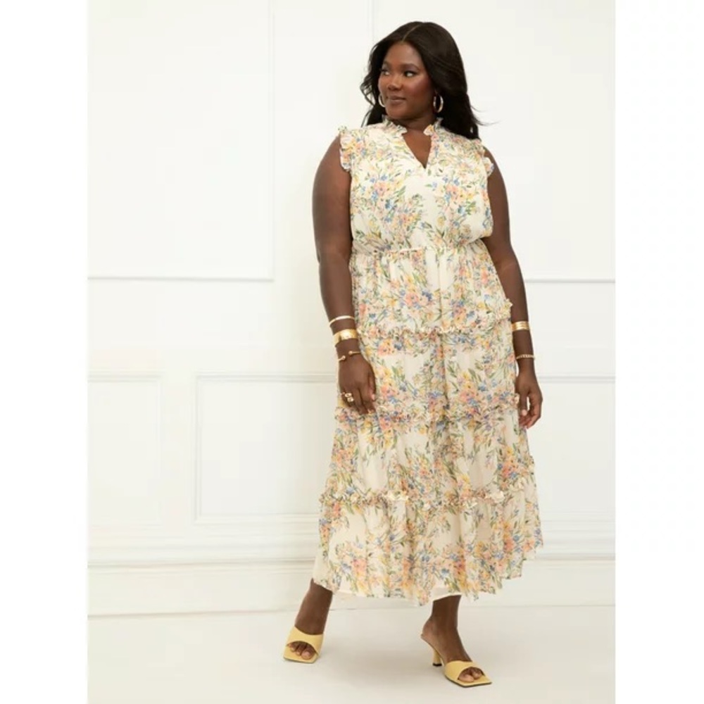 Eloquii floral sleeveless maxi dress